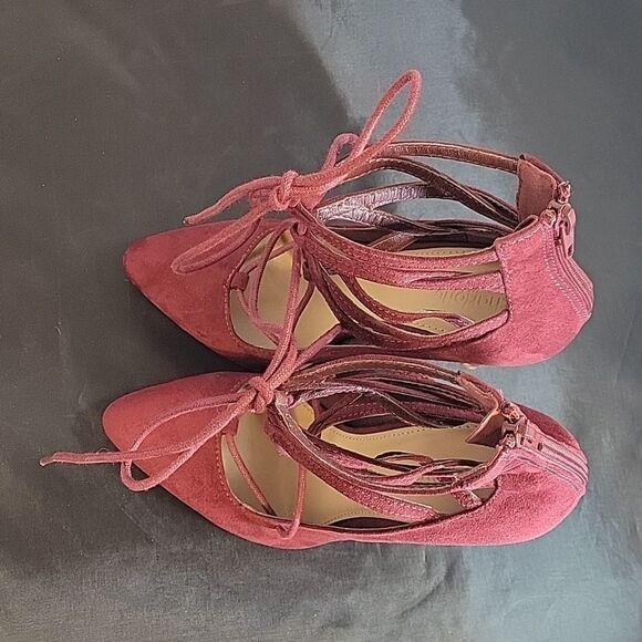 CHARLOTTE RUSSE POINTED TOE CROSS LACE UP CLOSURE HIGH HEEL STILETTOS PUMP SHOGE - Picture 5 of 15